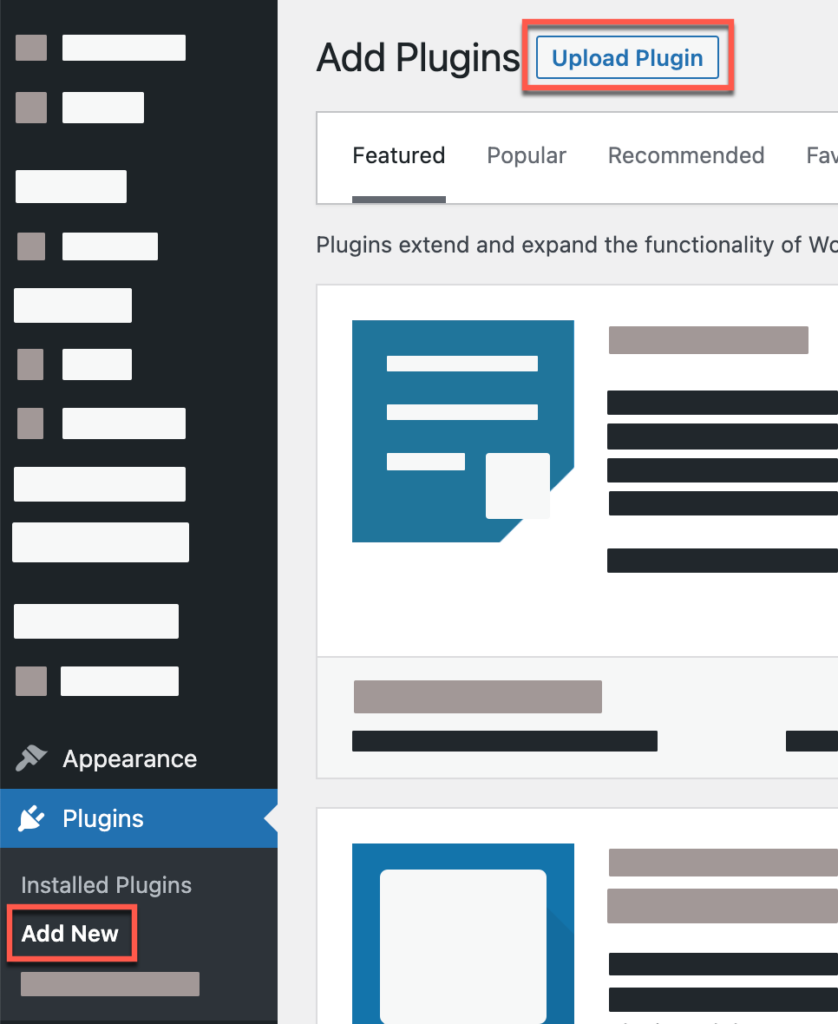 screenshot of how to install a plugin in WordPress